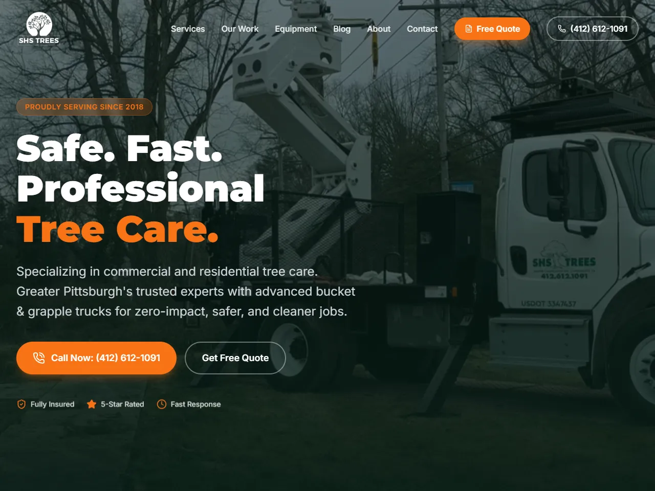 Screenshot of the SHS Trees website.