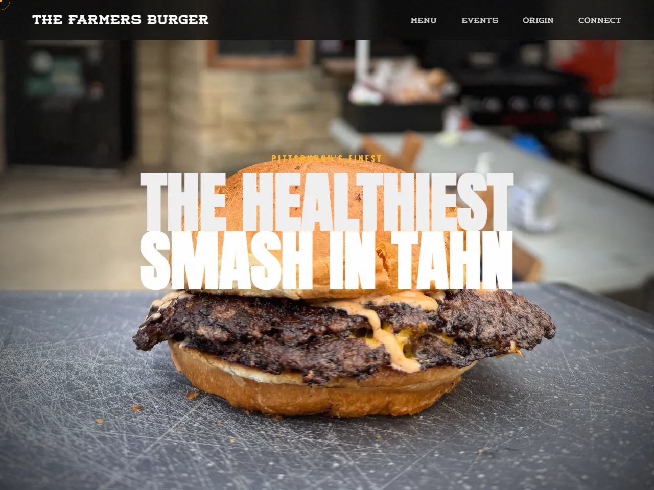 Screenshot of The Farmers Burger website.